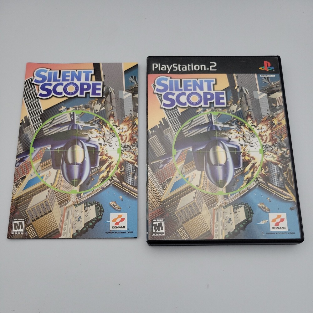 Silent Scope Sony PlayStation 2 PS2 Konami SLUS-20078 Shooter Complete CIB